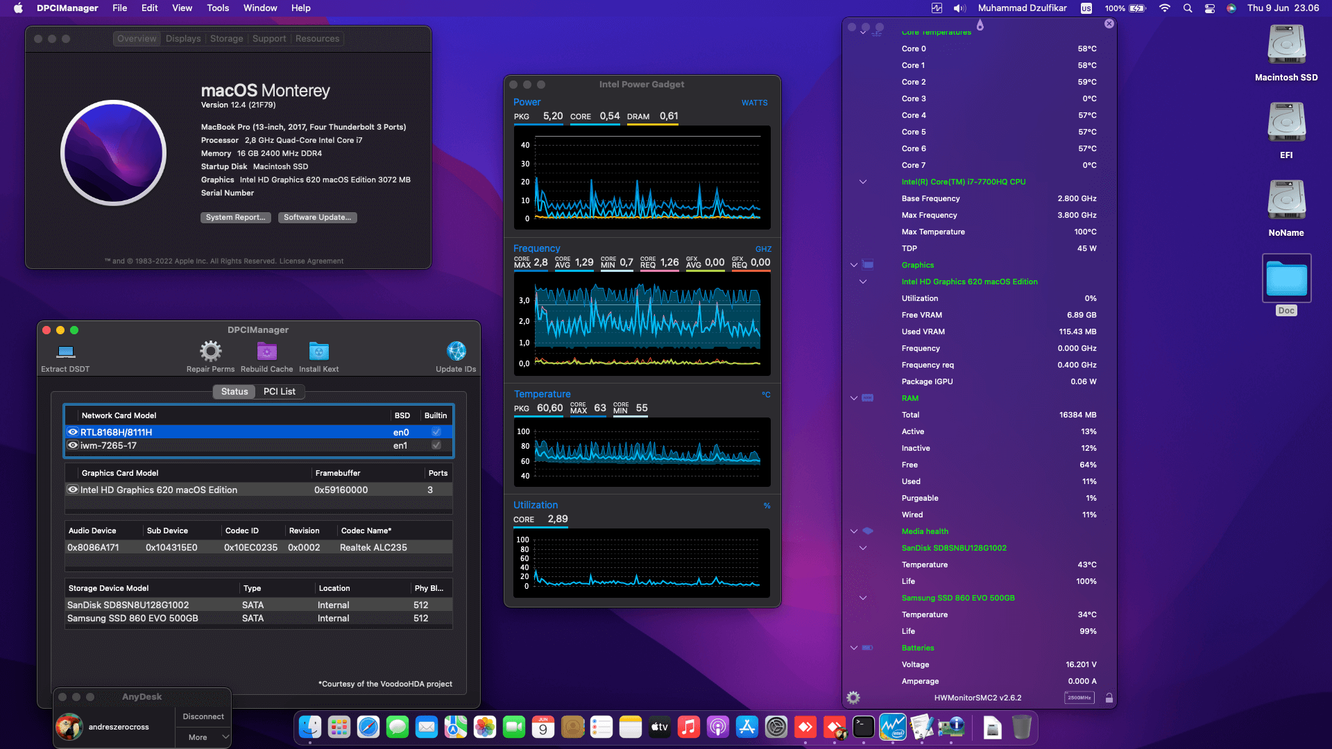 Success Hackintosh macOS Monterey 12.4 Build 21F79 in Asus ROG GL553VD-FY380